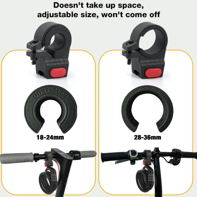 KAOUKUO E Scooter Lock，Bike Lock 4 Feet Bike Locks Cable 5-Digit Bike Combination Lock Heavy Duty Anti Theft Bicycle Lock with Xiaomi M365/Pro2/Max/Ninebot/F Essential Scooter/Bicycle/Motor - Image 2